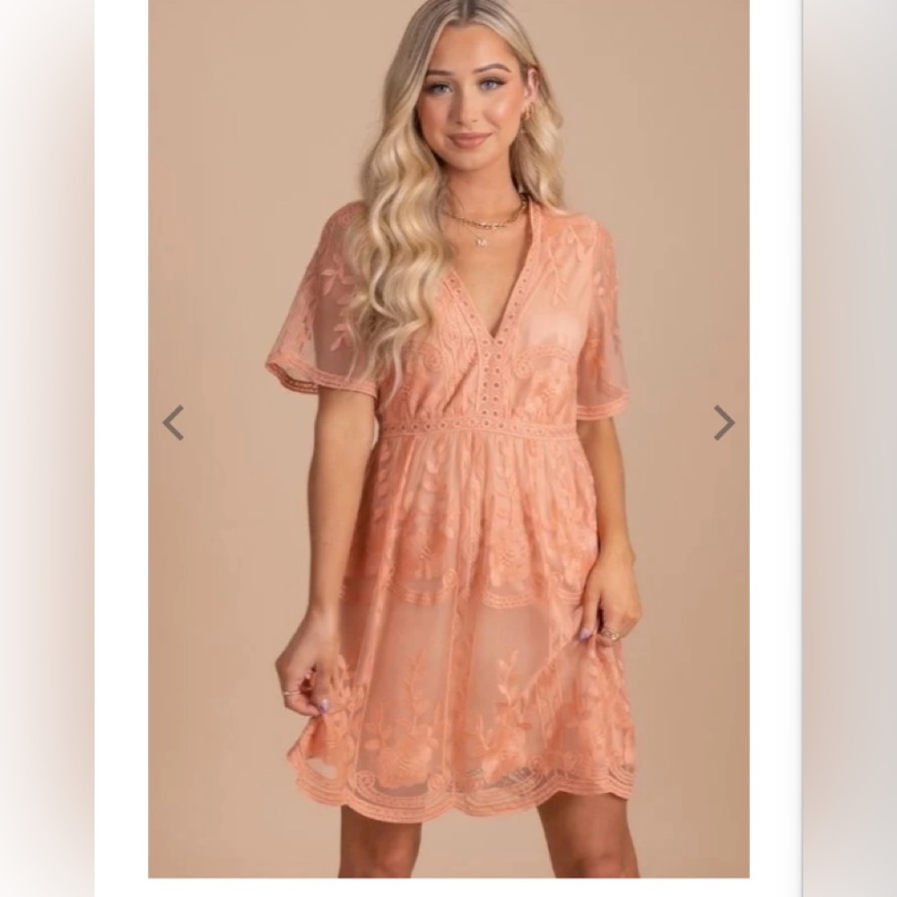 NWT Light My Fire Peach Lace Mini Dress
XL / Peach